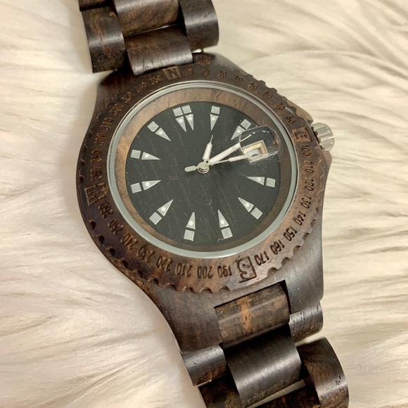 Espresso-Colored Wood Watch - Picture 1 of 4